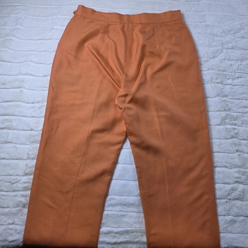 Ralph Lauren Purple Label Bobynn Silk Shantung‎ Pants Womens 12 Orange $1290